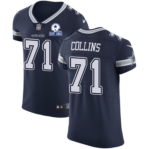 Personalized Cowboys #71 La’el Collins Navy Blue Team Color Men’s Stitched With Established In 1960 Patch NFL Untouchable Elite Jersey