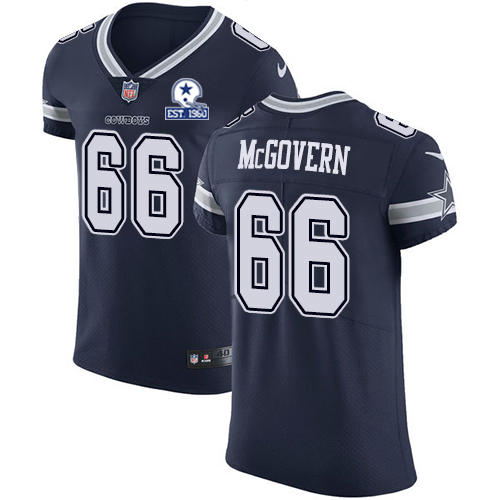 Personalized Cowboys #66 Connor McGovern Navy Blue Team Color Men’s Stitched With Established In 1960 Patch NFL Untouchable Elite Jersey