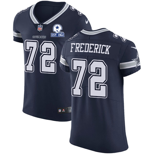 Personalized Cowboys #72 Travis Frederick Navy Blue Team Color Men’s Stitched With Established In 1960 Patch NFL Untouchable Elite Jersey