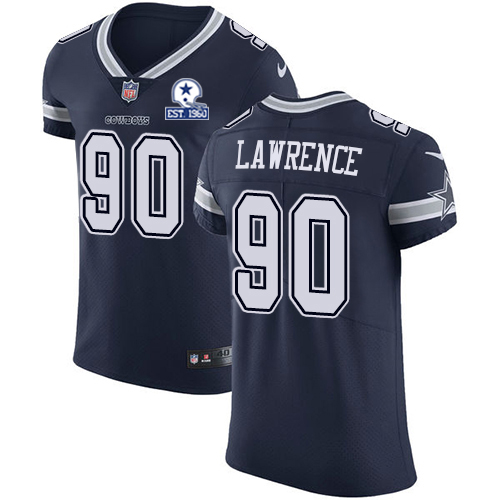 Personalized Cowboys #90 DeMarcus Lawrence Navy Blue Team Color Men’s Stitched With Established In 1960 Patch NFL Untouchable Elite Jersey
