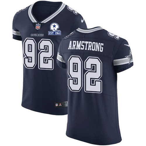 Personalized Cowboys #92 Dorance Armstrong Navy Blue Team Color Men’s Stitched With Established In 1960 Patch NFL Untouchable Elite Jersey