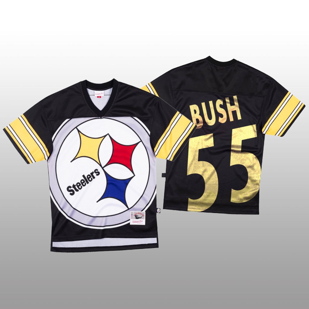 Personalized NFL Pittsburgh Steelers #55 Devin Bush Black Men’s Mitchell & Nell Big Face Fashion Limited NFL Jersey