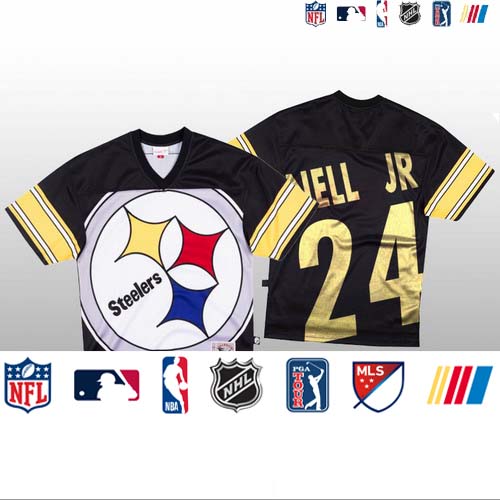 Personalized NFL Pittsburgh Steelers #24 Benny Snell Jr. Black Men’s Mitchell & Nell Big Face Fashion Limited NFL Jersey