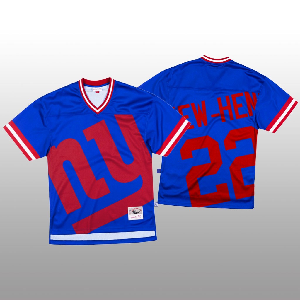 Personalized NFL New York Giants #22 Wayne Gallman Blue Men’s Mitchell & Nell Big Face Fashion Limited NFL Jersey