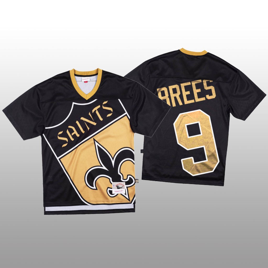 Personalized NFL New Orleans Saints #9 Drew Brees Black Men’s Mitchell & Nell Big Face Fashion Limited NFL Jersey