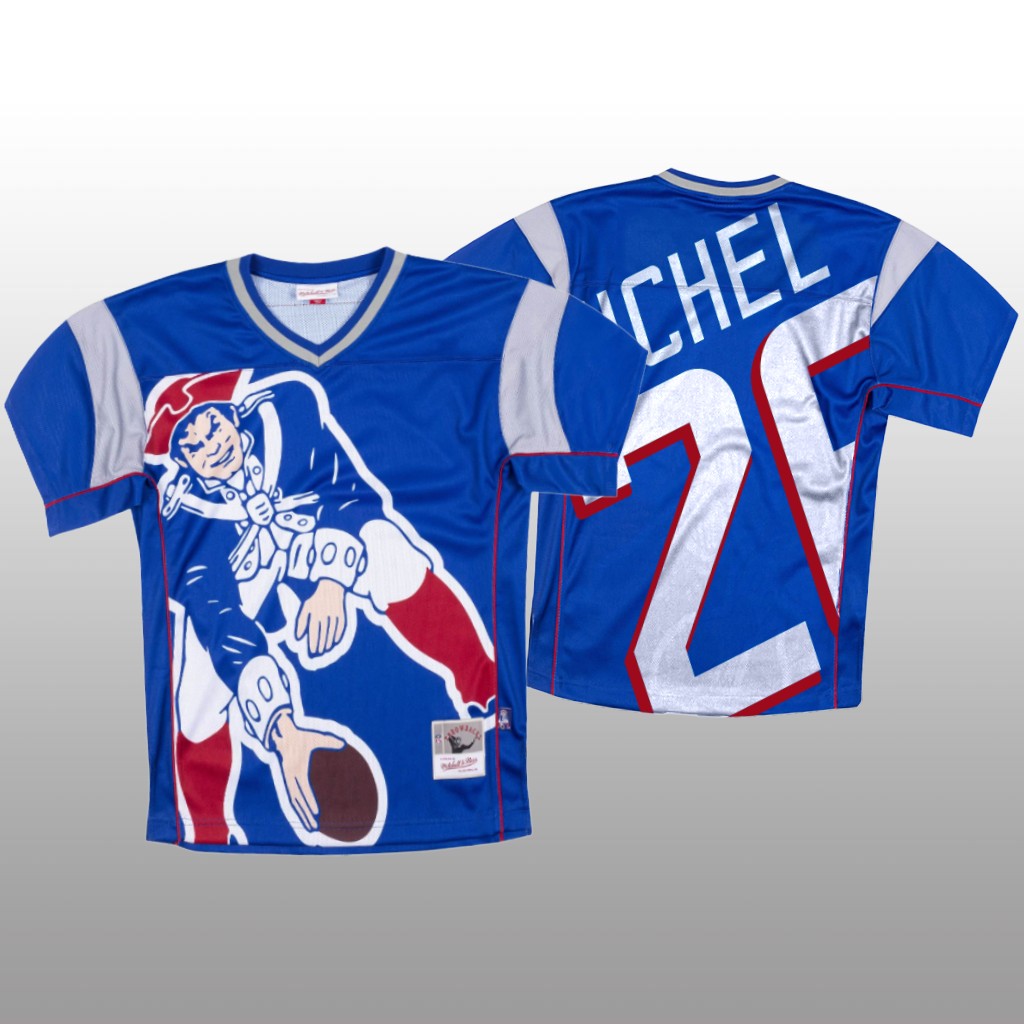 Personalized NFL New England Patriots #26 Sony Michel Blue Men’s Mitchell & Nell Big Face Fashion Limited NFL Jersey