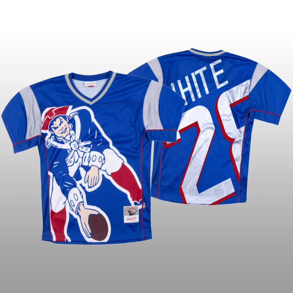 Personalized NFL New England Patriots #28 James White Blue Men’s Mitchell & Nell Big Face Fashion Limited NFL Jersey
