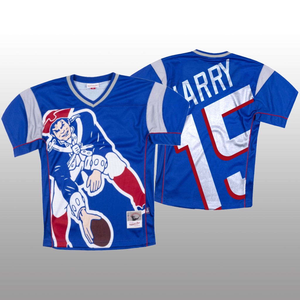 Personalized NFL New England Patriots #15 N’Keal Harry Blue Men’s Mitchell & Nell Big Face Fashion Limited NFL Jersey