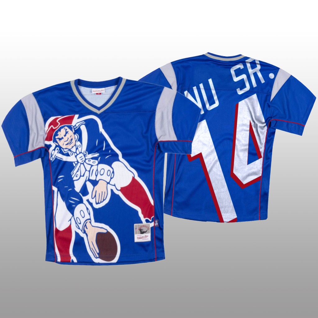 Personalized NFL New England Patriots #14 Mohamed Sanu Sr. Blue Men’s Mitchell & Nell Big Face Fashion Limited NFL Jersey