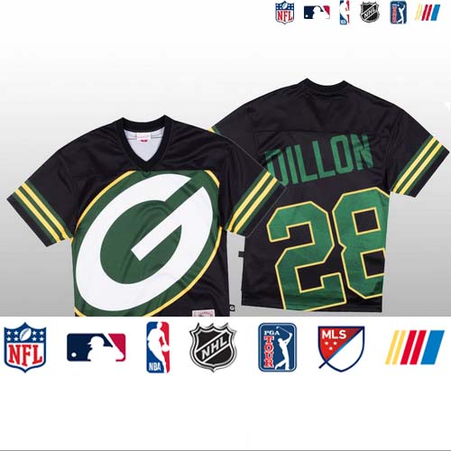 Personalized NFL Green Bay Packers #28 AJ Dillon Black Men’s Mitchell & Nell Big Face Fashion Limited NFL Jersey