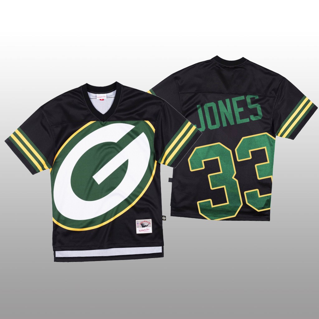 Personalized NFL Green Bay Packers #33 Aaron Jones Black Men’s Mitchell & Nell Big Face Fashion Limited NFL Jersey