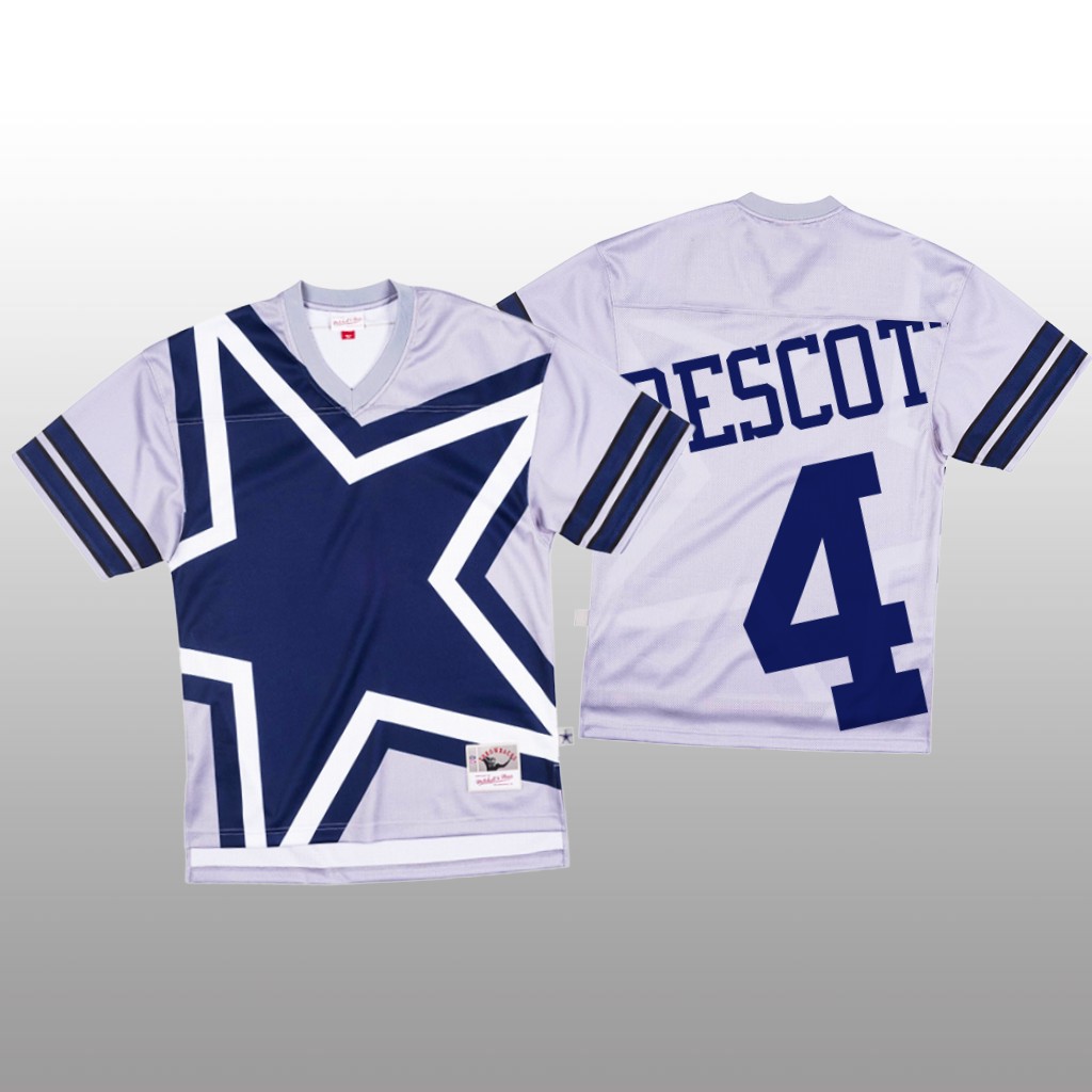 Personalized NFL Dallas Cowboys #4 Dak Prescott White Men’s Mitchell & Nell Big Face Fashion Limited NFL Jersey