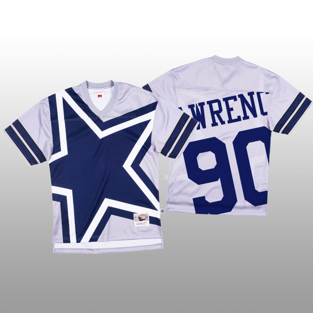 Personalized NFL Dallas Cowboys #90 Demarcus Lawrence White Men’s Mitchell & Nell Big Face Fashion Limited NFL Jersey