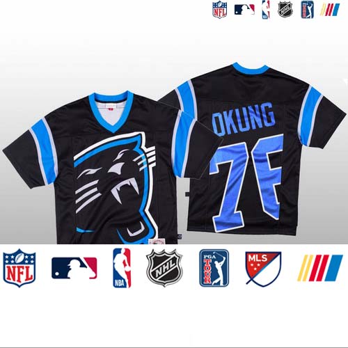 Personalized NFL Carolina Panthers #76 Russell Okung Black Men’s Mitchell & Nell Big Face Fashion Limited NFL Jersey