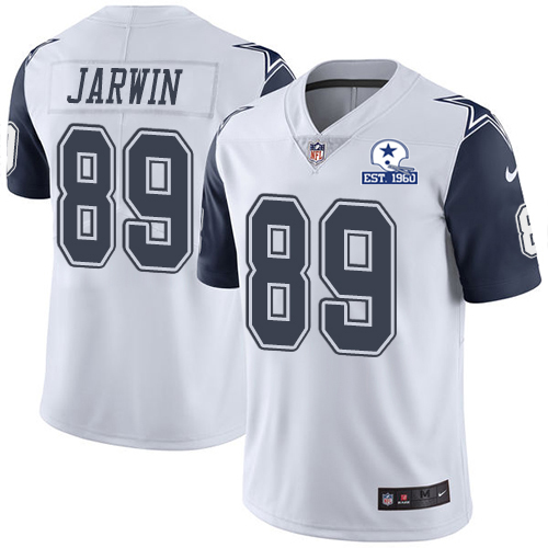 Personalized Cowboys #89 Blake Jarwin White Men’s Stitched With Established In 1960 Patch NFL Limited Rush Jersey