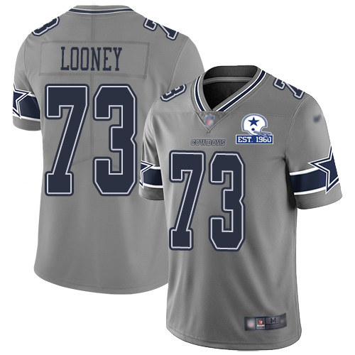 Personalized Cowboys #73 Joe Looney Gray Men’s Stitched With Established In 1960 Patch NFL Limited Inverted Legend Jersey