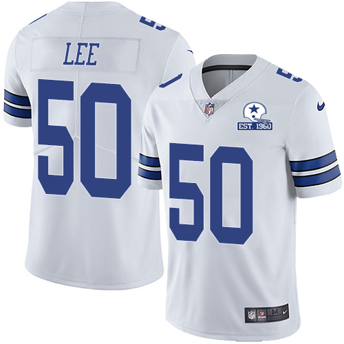 Personalized Cowboys #50 Sean Lee White Men’s Stitched With Established In 1960 Patch NFL Untouchable Limited Jersey