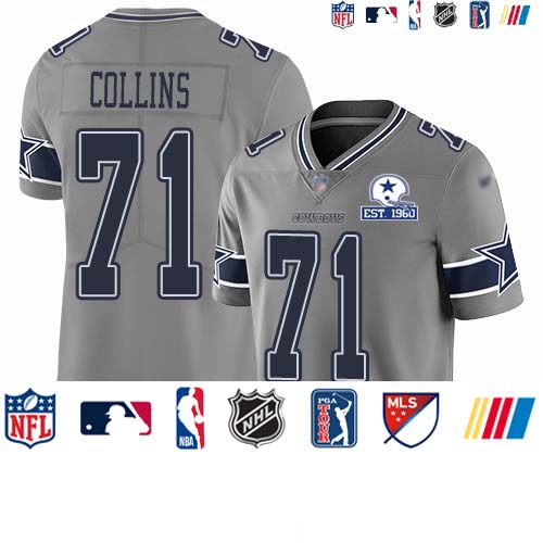 Personalized Cowboys #71 La’el Collins Gray Men’s Stitched With Established In 1960 Patch NFL Limited Inverted Legend Jersey