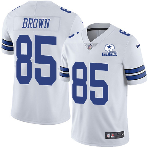 Personalized Cowboys #85 Noah Brown White Men’s Stitched With Established In 1960 Patch NFL Untouchable Limited Jersey