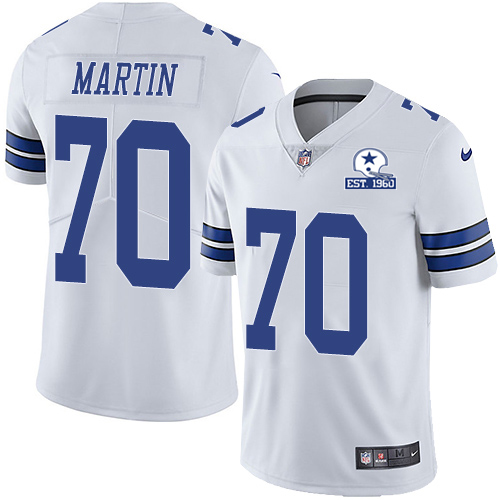 Personalized Cowboys #70 Zack Martin White Men’s Stitched With Established In 1960 Patch NFL Untouchable Limited Jersey