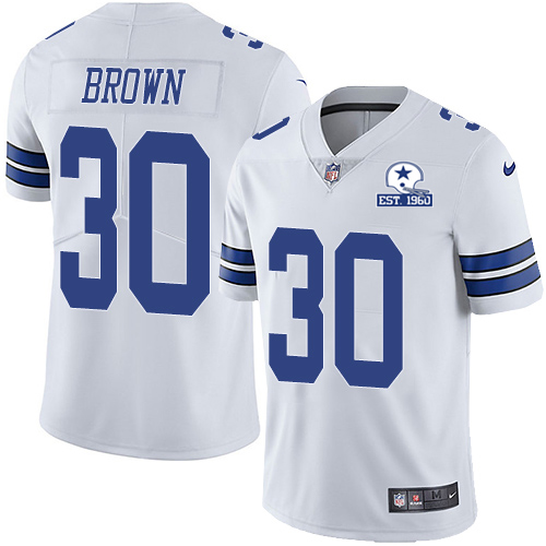 Personalized Cowboys #30 Anthony Brown White Men’s Stitched With Established In 1960 Patch NFL Untouchable Limited Jersey