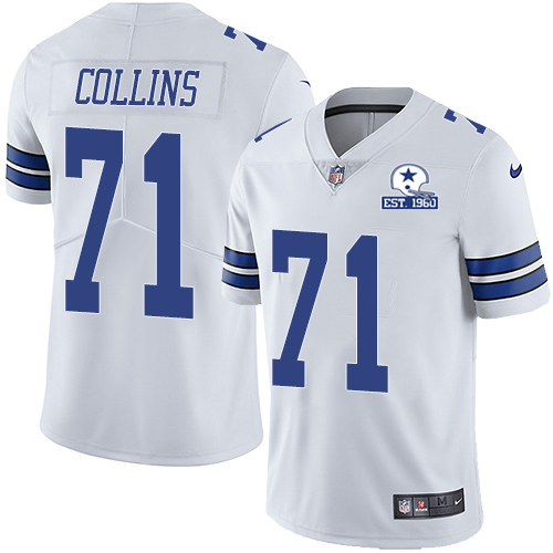 Personalized Cowboys #71 La’el Collins White Men’s Stitched With Established In 1960 Patch NFL Untouchable Limited Jersey