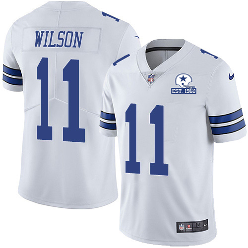 Personalized Cowboys #11 Cedrick Wilson White Men’s Stitched With Established In 1960 Patch NFL Untouchable Limited Jersey