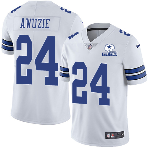 Personalized Cowboys #24 Chidobe Awuzie White Men’s Stitched With Established In 1960 Patch NFL Untouchable Limited Jersey