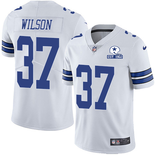 Personalized Cowboys #37 Donovan Wilson White Men’s Stitched With Established In 1960 Patch NFL Untouchable Limited Jersey