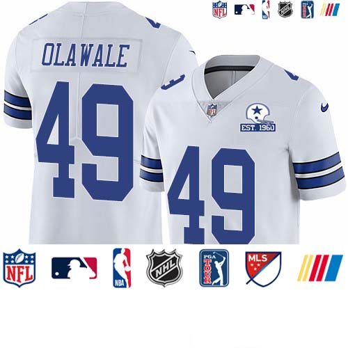 Personalized Cowboys #49 Jamize Olawale White Men’s Stitched With Established In 1960 Patch NFL Untouchable Limited Jersey