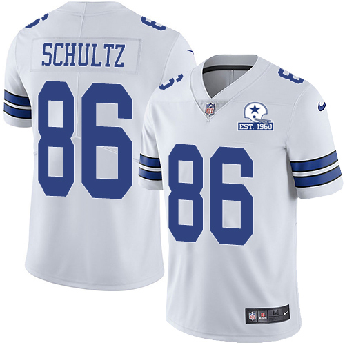 Personalized Cowboys #86 Dalton Schultz White Men’s Stitched With Established In 1960 Patch NFL Untouchable Limited Jersey
