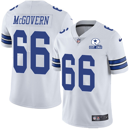 Personalized Cowboys #66 Connor McGovern White Men’s Stitched With Established In 1960 Patch NFL Untouchable Limited Jersey