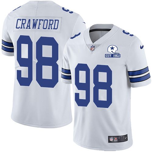 Personalized Cowboys #98 Tyrone Crawford White Men’s Stitched With Established In 1960 Patch NFL Untouchable Limited Jersey