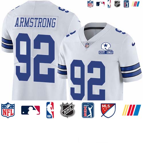 Personalized Cowboys #92 Dorance Armstrong White Men’s Stitched With Established In 1960 Patch NFL Untouchable Limited Jersey