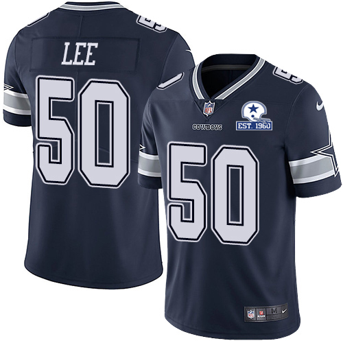 Personalized Cowboys #50 Sean Lee Navy Blue Team Color Men’s Stitched With Established In 1960 Patch NFL Untouchable Limited Jersey