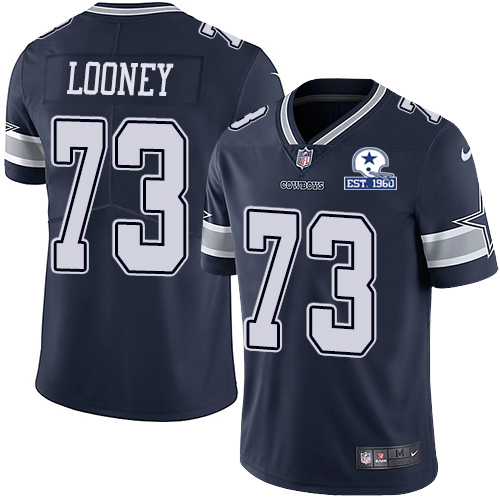 Personalized Cowboys #73 Joe Looney Navy Blue Team Color Men’s Stitched With Established In 1960 Patch NFL Untouchable Limited Jersey