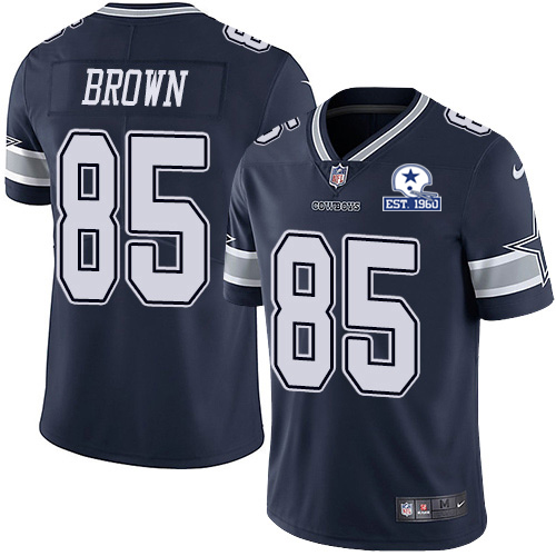 Personalized Cowboys #85 Noah Brown Navy Blue Team Color Men’s Stitched With Established In 1960 Patch NFL Untouchable Limited Jersey