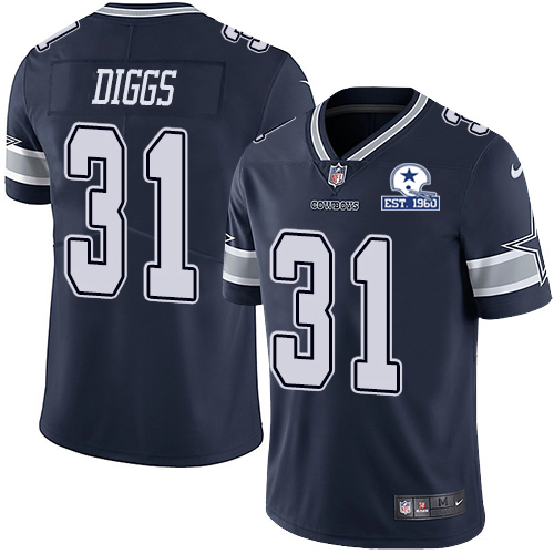 Personalized Cowboys #31 Trevon Diggs Navy Blue Team Color Men’s Stitched With Established In 1960 Patch NFL Untouchable Limited Jersey