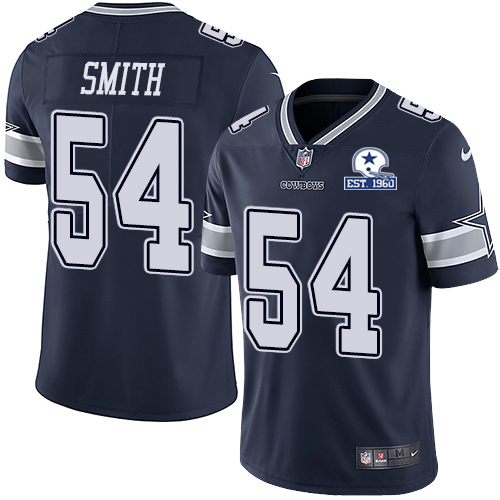 Personalized Cowboys #54 Jaylon Smith Navy Blue Team Color Men’s Stitched With Established In 1960 Patch NFL Untouchable Limited Jersey