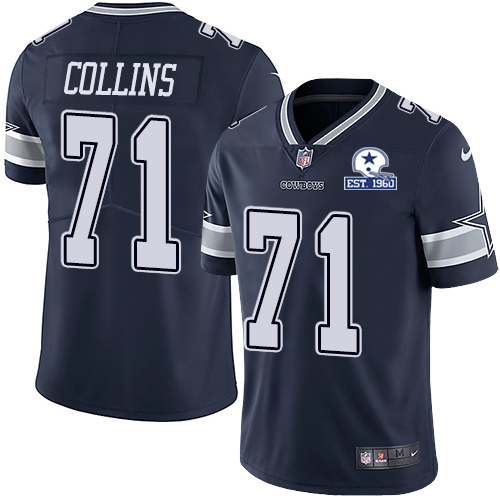 Personalized Cowboys #71 La’el Collins Navy Blue Team Color Men’s Stitched With Established In 1960 Patch NFL Untouchable Limited Jersey