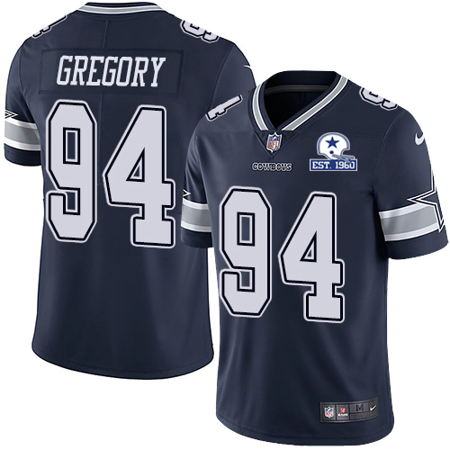 Personalized Cowboys #94 Randy Gregory Navy Blue Team Color Men’s Stitched With Established In 1960 Patch NFL Untouchable Limited Jersey