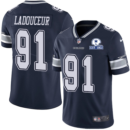 Personalized Cowboys #91 L.P. Ladouceur Navy Blue Team Color Men’s Stitched With Established In 1960 Patch NFL Untouchable Limited Jersey