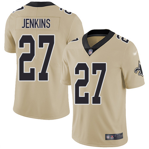 Personalized Saints #27 Malcolm Jenkins Gold Men’s Stitched NFL Limited Inverted Legend Jersey