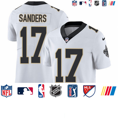 Personalized Saints #17 Emmanuel Sanders White Men’s Stitched NFL Untouchable Limited Jersey