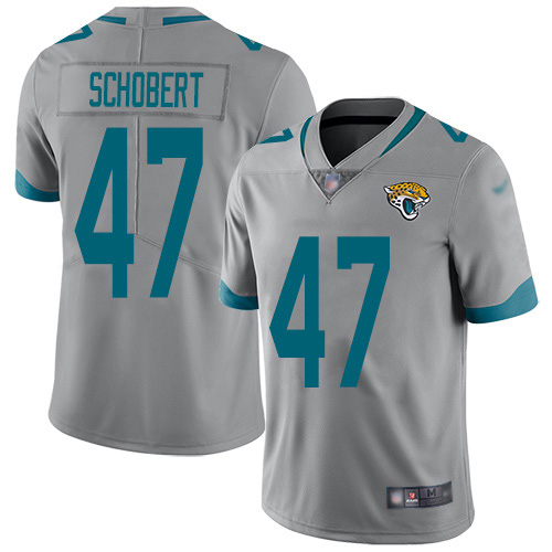 Personalized Jaguars #47 Joe Schobert Silver Men’s Stitched NFL Limited Inverted Legend Jersey