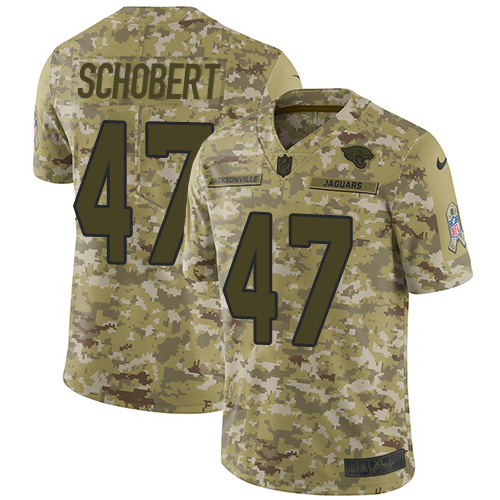 Personalized Jaguars #47 Joe Schobert Camo Men’s Stitched NFL Limited 2018 Salute To Service Jersey