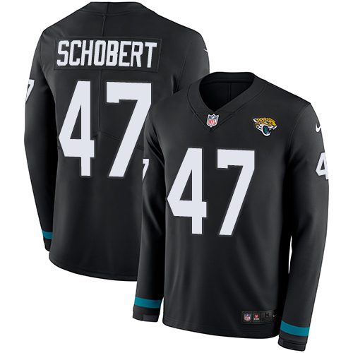 Personalized Jaguars #47 Joe Schobert Black Team Color Men’s Stitched NFL Limited Therma Long Sleeve Jersey