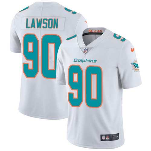 Personalized Dolphins #90 Shaq Lawson White Men’s Stitched NFL Untouchable Limited Jersey