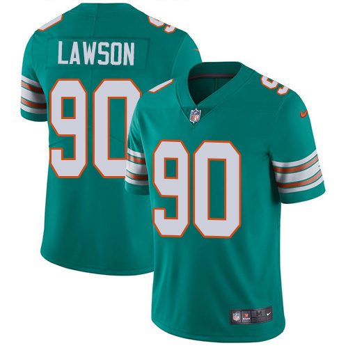 Personalized Dolphins #90 Shaq Lawson Aqua Green Alternate Men’s Stitched NFL Untouchable Limited Jersey