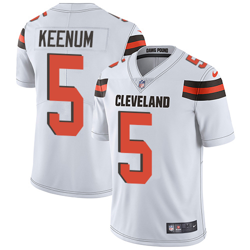 Personalized Browns #5 Case Keenum White Men’s Stitched NFL Untouchable Limited Jersey